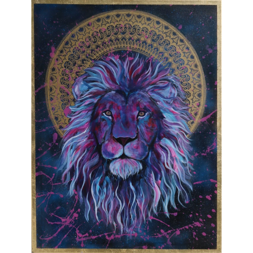 30x30 cm Krafttierbild auf Leinwand Handgemalt Unikat