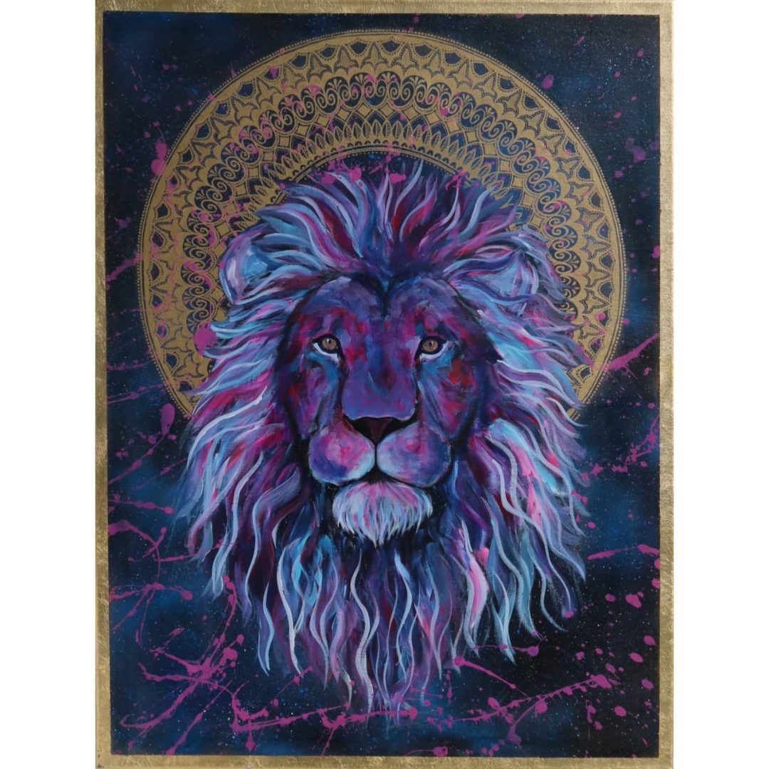 80x80 cm Krafttierbild auf Leinwand  Handgemalt Unikat