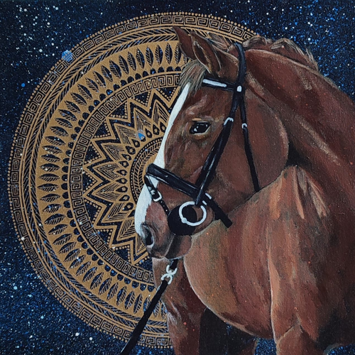 80x80 cm Krafttierbild auf Leinwand  Handgemalt Unikat