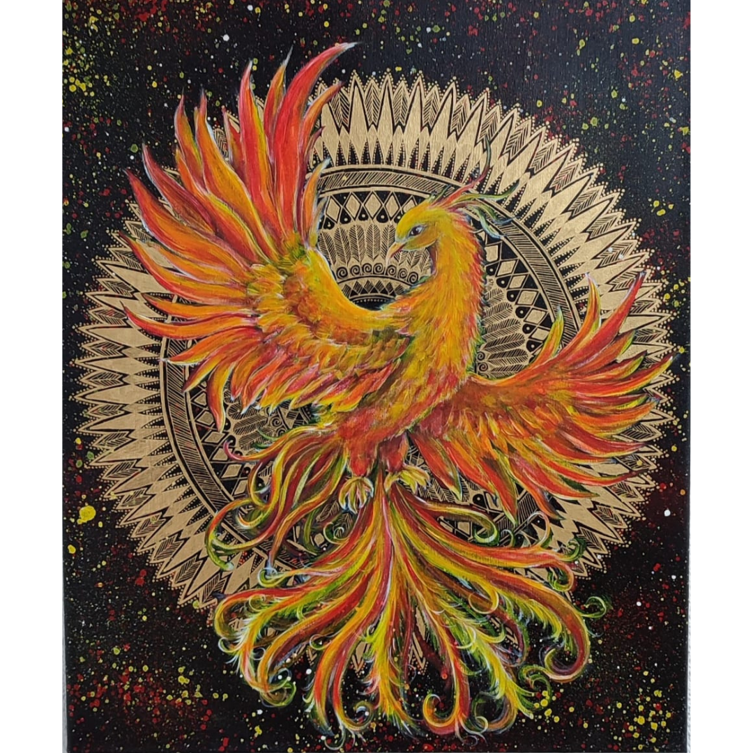 80x80 cm Krafttierbild auf Leinwand  Handgemalt Unikat