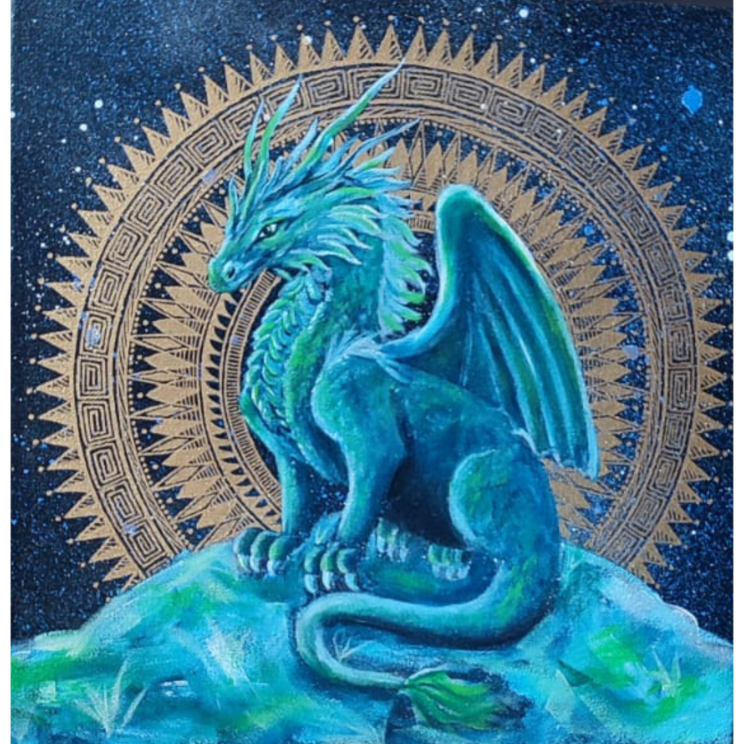 80x80 cm Krafttierbild auf Leinwand  Handgemalt Unikat