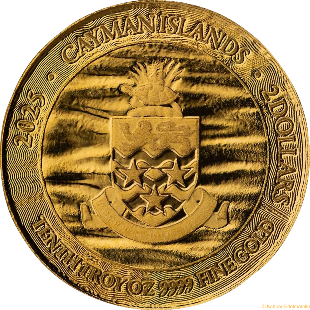 1/10 Unze Gold Cayman Islands Schildkröte 2025 (Auflage: 1.000)