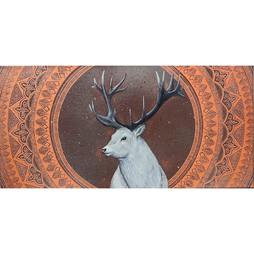 60x60 cm Krafttierbild auf Leinwand  Handgemalt Unikat