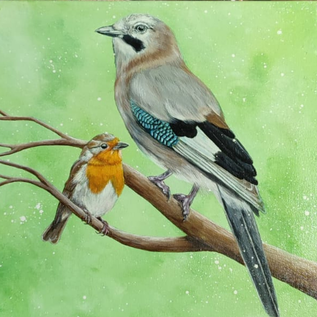 80x80 cm Krafttierbild auf Leinwand  Handgemalt Unikat